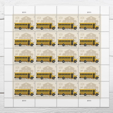 Stamps - School Bus (Sheet of 20)